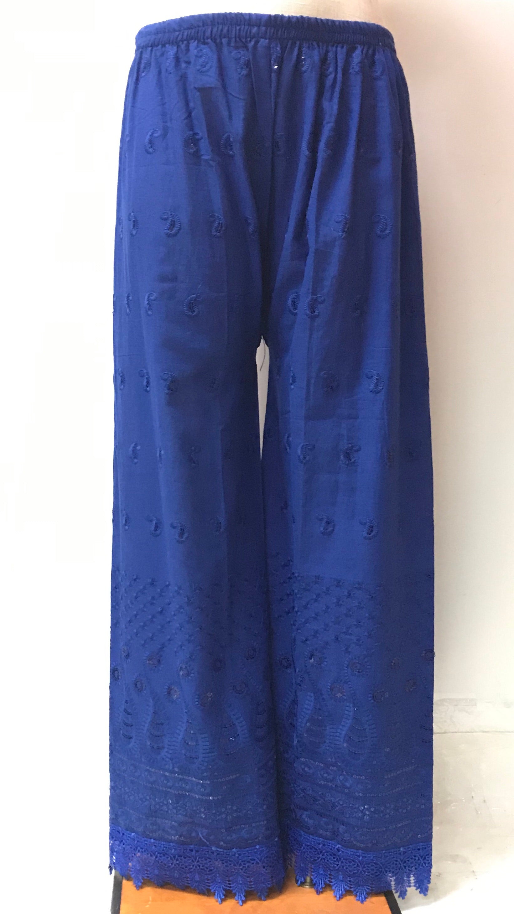 Cotton Chikankari Palazzo Pant