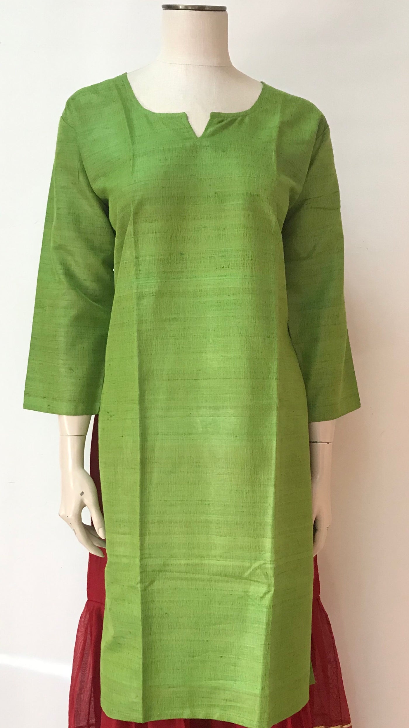 A- Line cotton silk Kurta / One Piece Dress with Maharashtrian Khun fa –  Sujatra