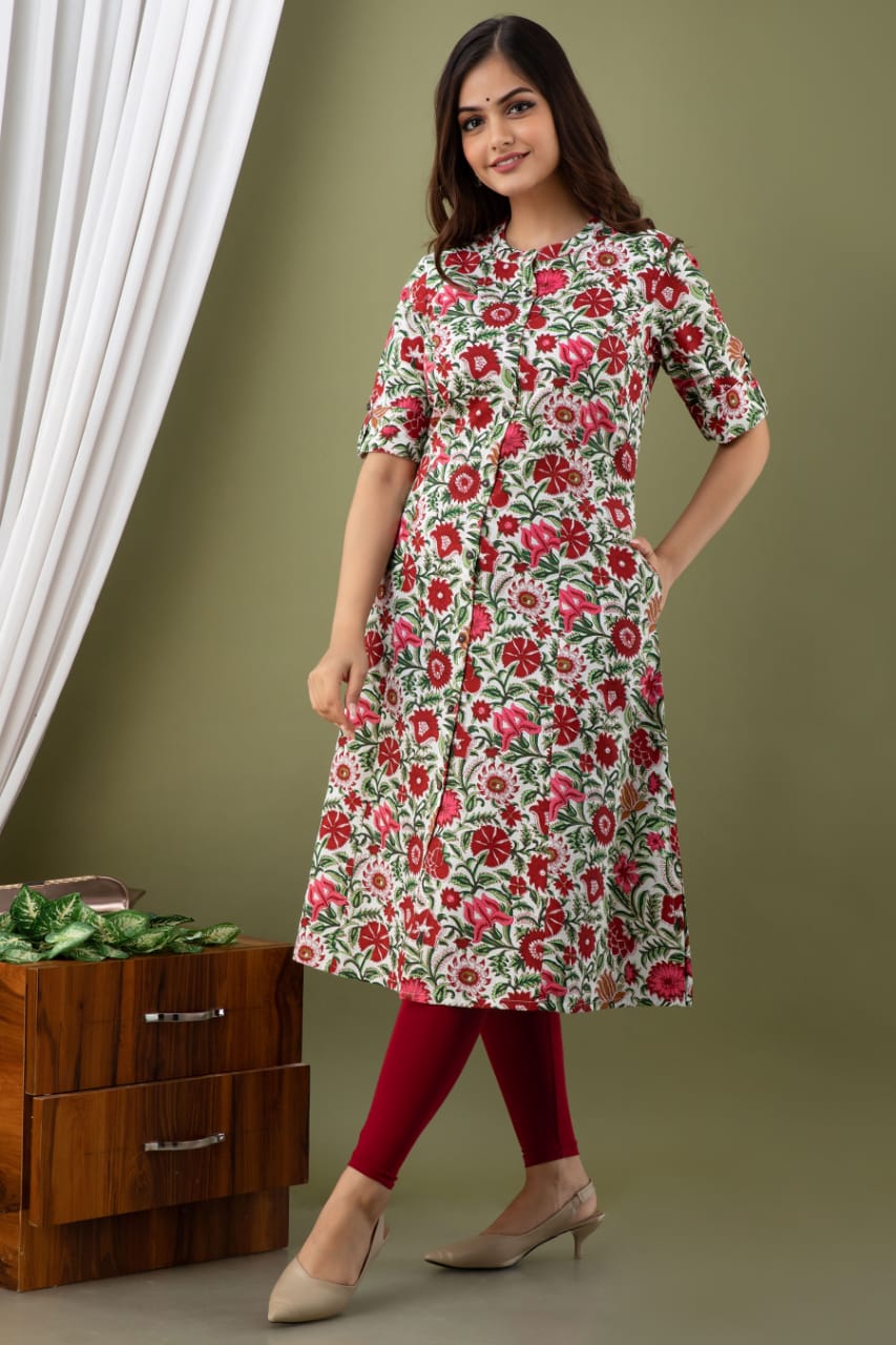 PLUS Size Cotton Block Print Kurti