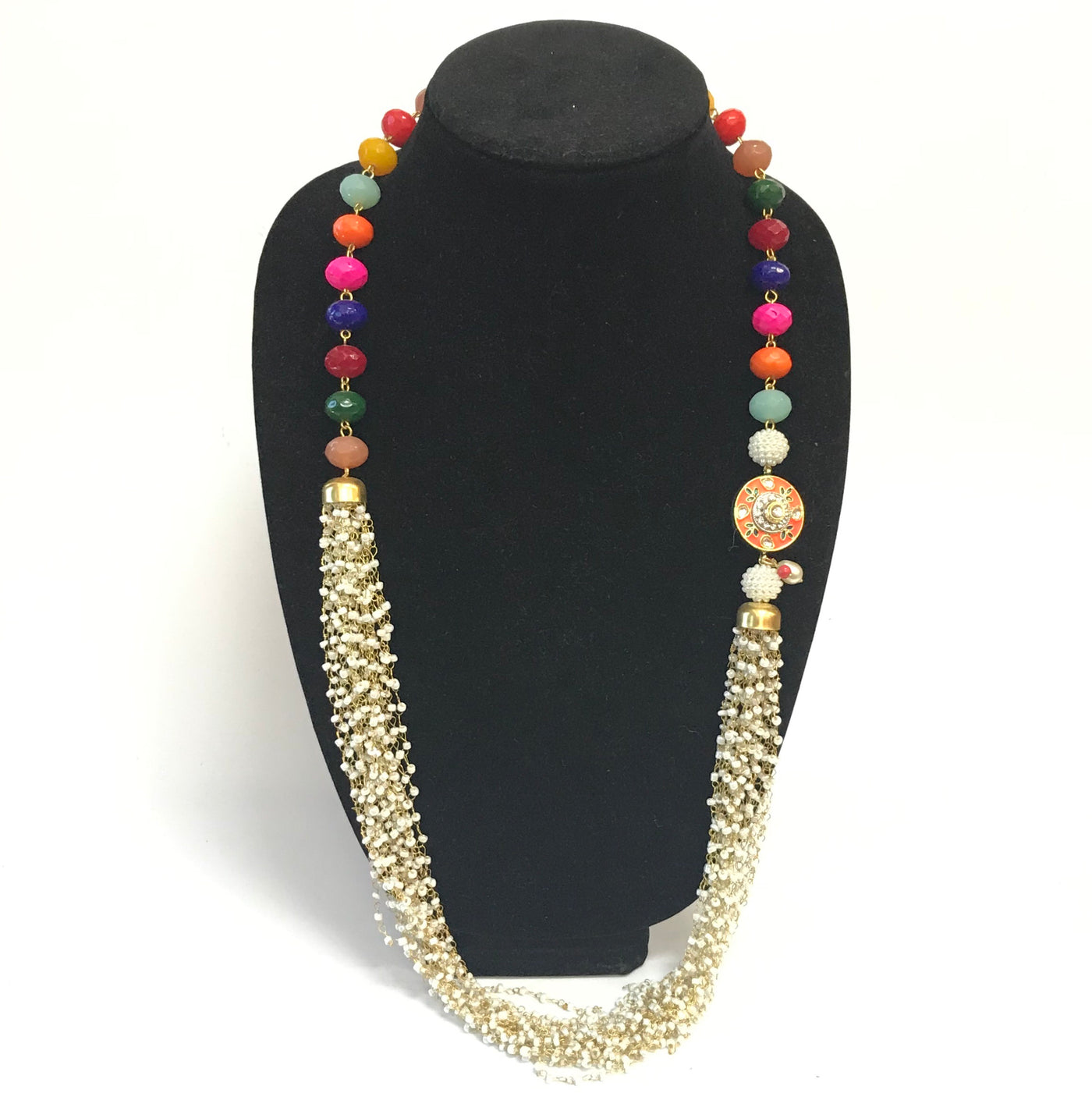 Lot of 6 Vintage Satin Silk Thread Bead Necklace Multicolor Gold Tone 30” |  eBay