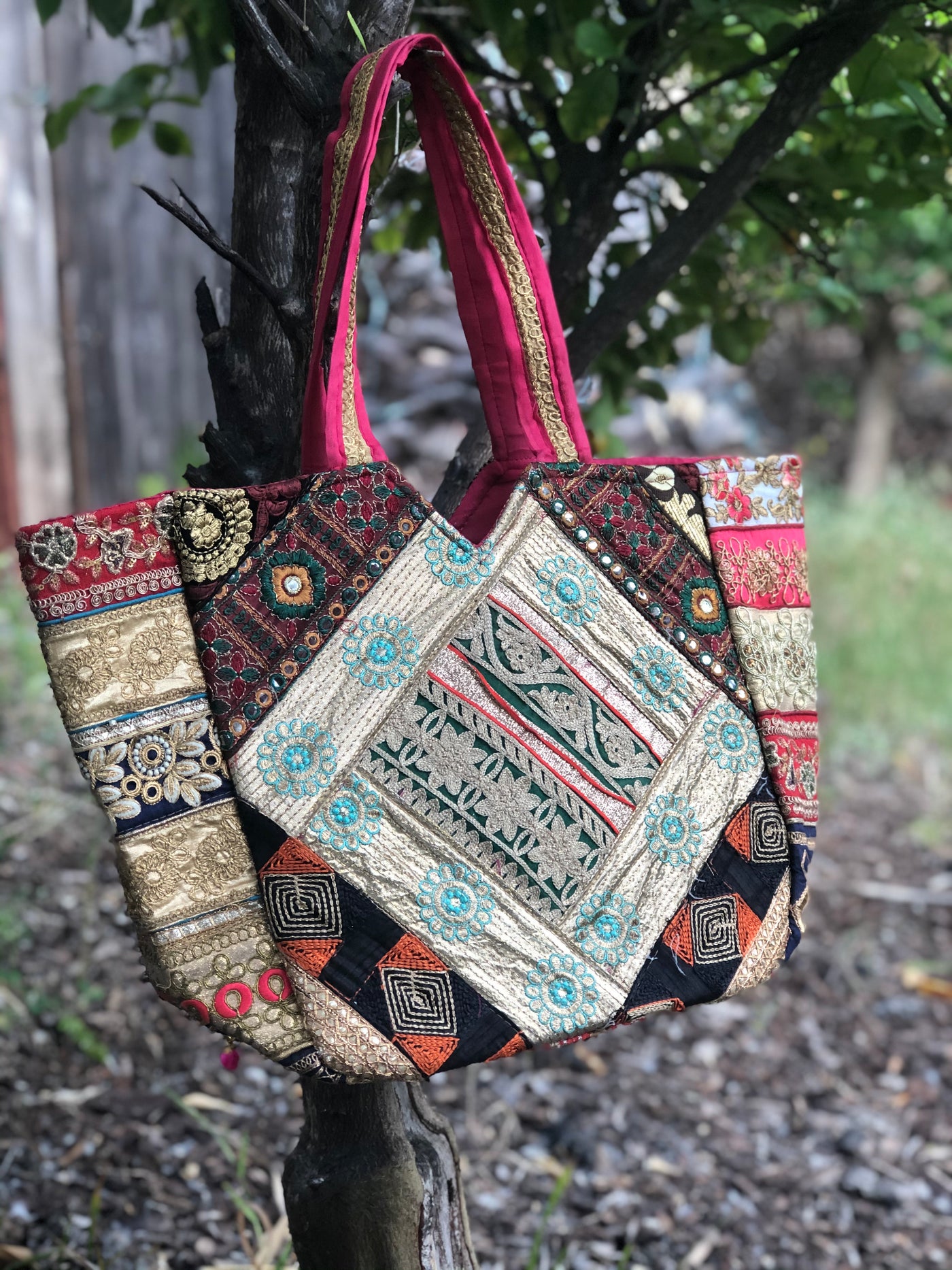 Tribal Shoulder Bag, Tote Pocket Book, Boho Purse with Gypsy Tussle, Canvas  and Vintage embroidery, Tribal Banjara bag, Bohemian Hippie OOAK — Colors  by Padmini