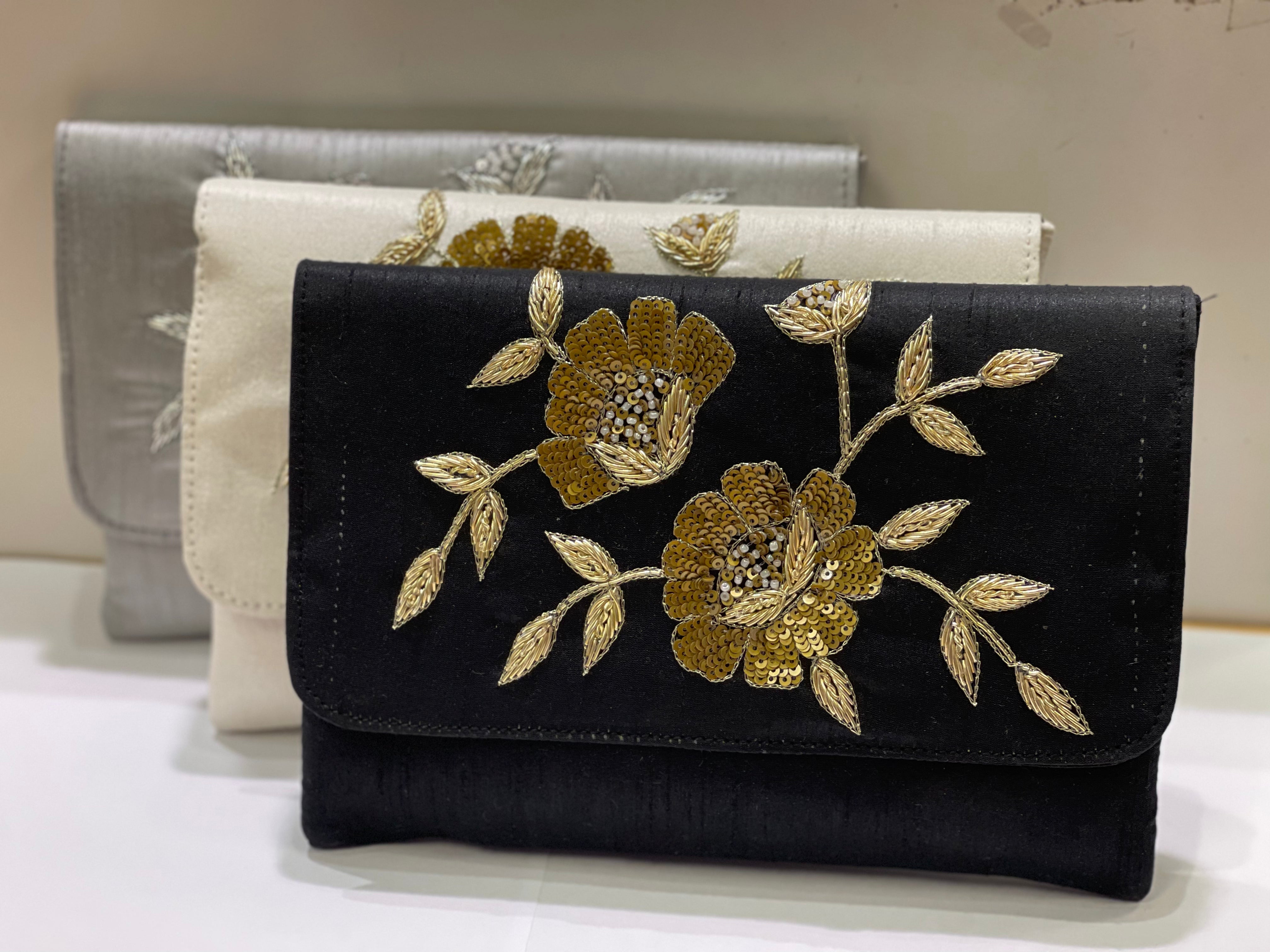 Silk Embroidered Clutch