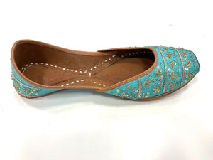 GREEN - Punjabi JUTTI,Mojari Shoes, Indian Ethnic Shoes, Women Mojaris,/ Khussa