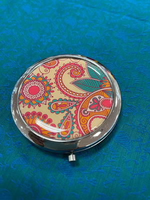 Paisley design vanity pocket Mirror