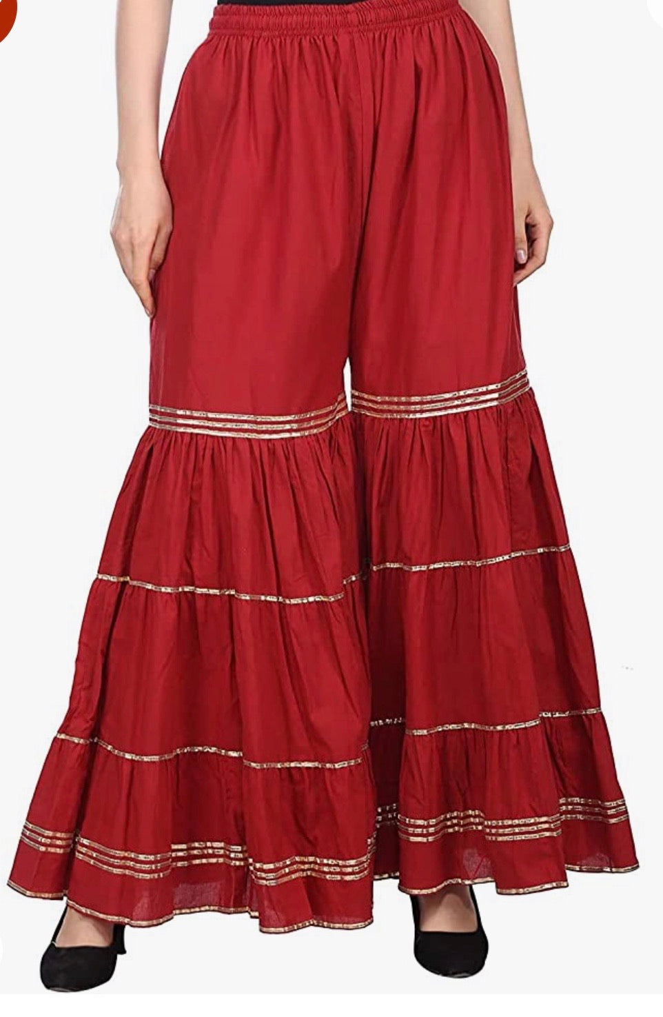 Buy Indya Red Cotton Regular Fit Sharara for Women Online  Tata CLiQ