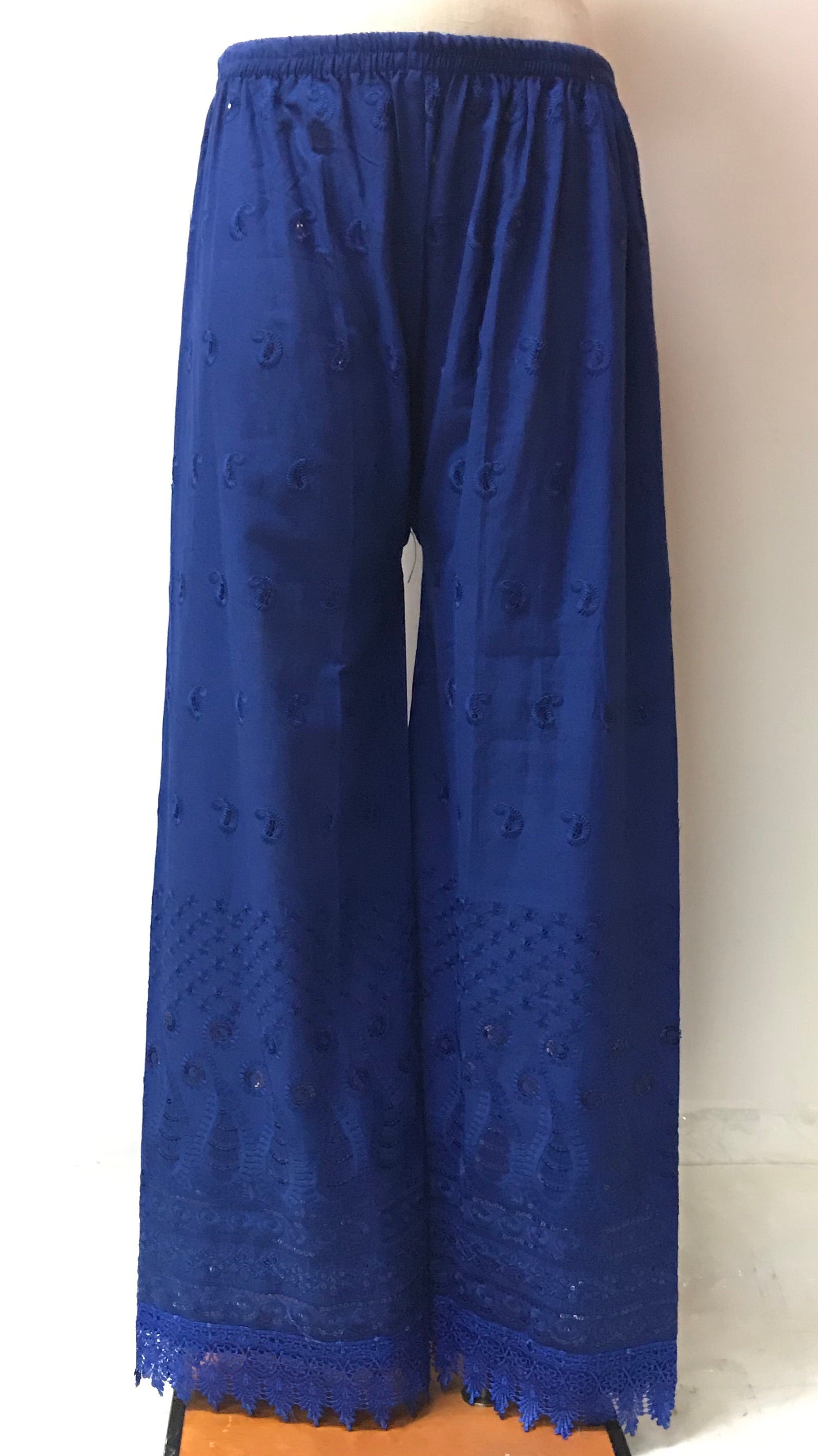 Cotton Chikankari Palazzo Pant