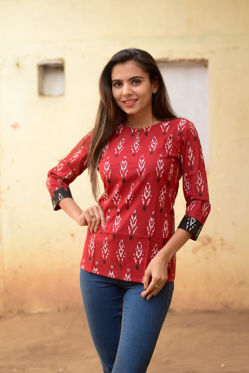 Cotton Block Print Top/Kurti