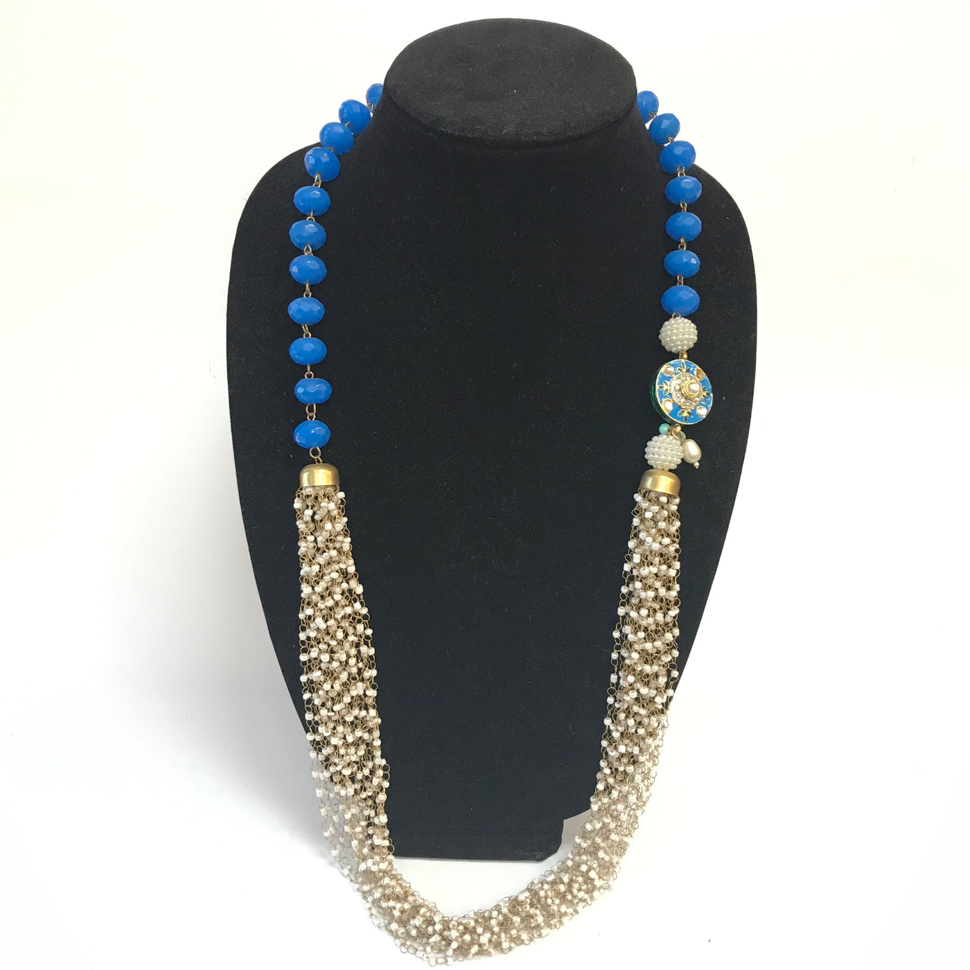 Rajasthani pedant and bead Necklace - Blue – Sarang