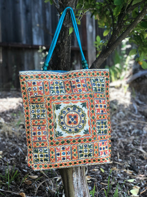 Boho Embroidered Tote Bag