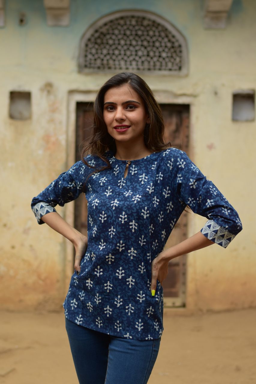 Foil Print Kurti With Face Mask Size available XXS-8XL by LASTINCH