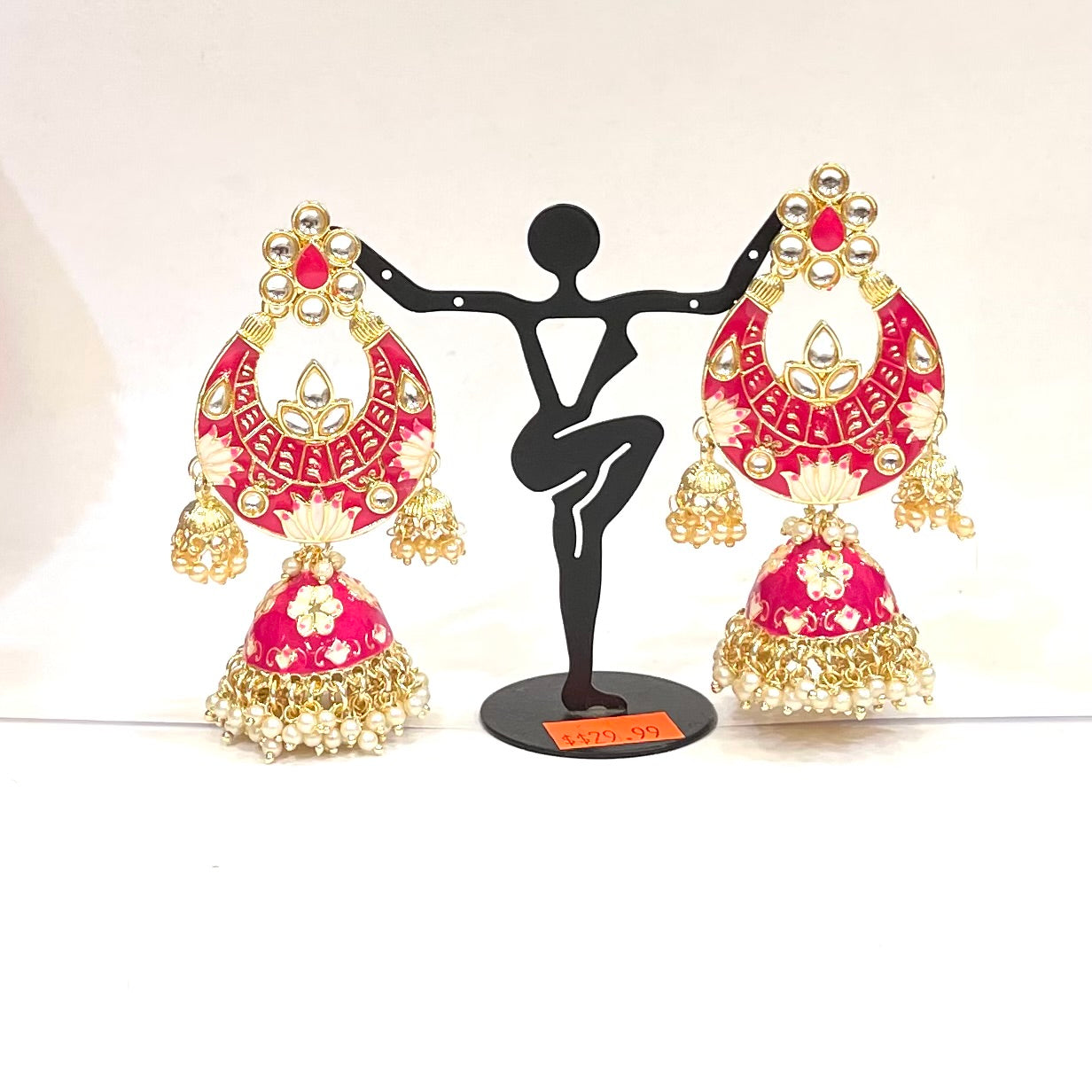 Handpainted Meenakari Kundan Earring