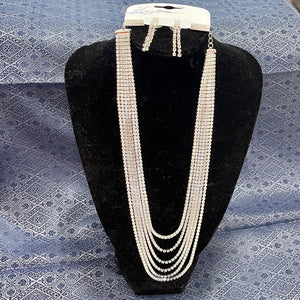White Stone layered Necklace