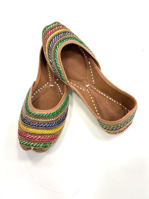 MULTICOLORED - Punjabi JUTTI,Mojari Shoes, Indian Ethnic Shoes, Women Mojaris,/ Khussa