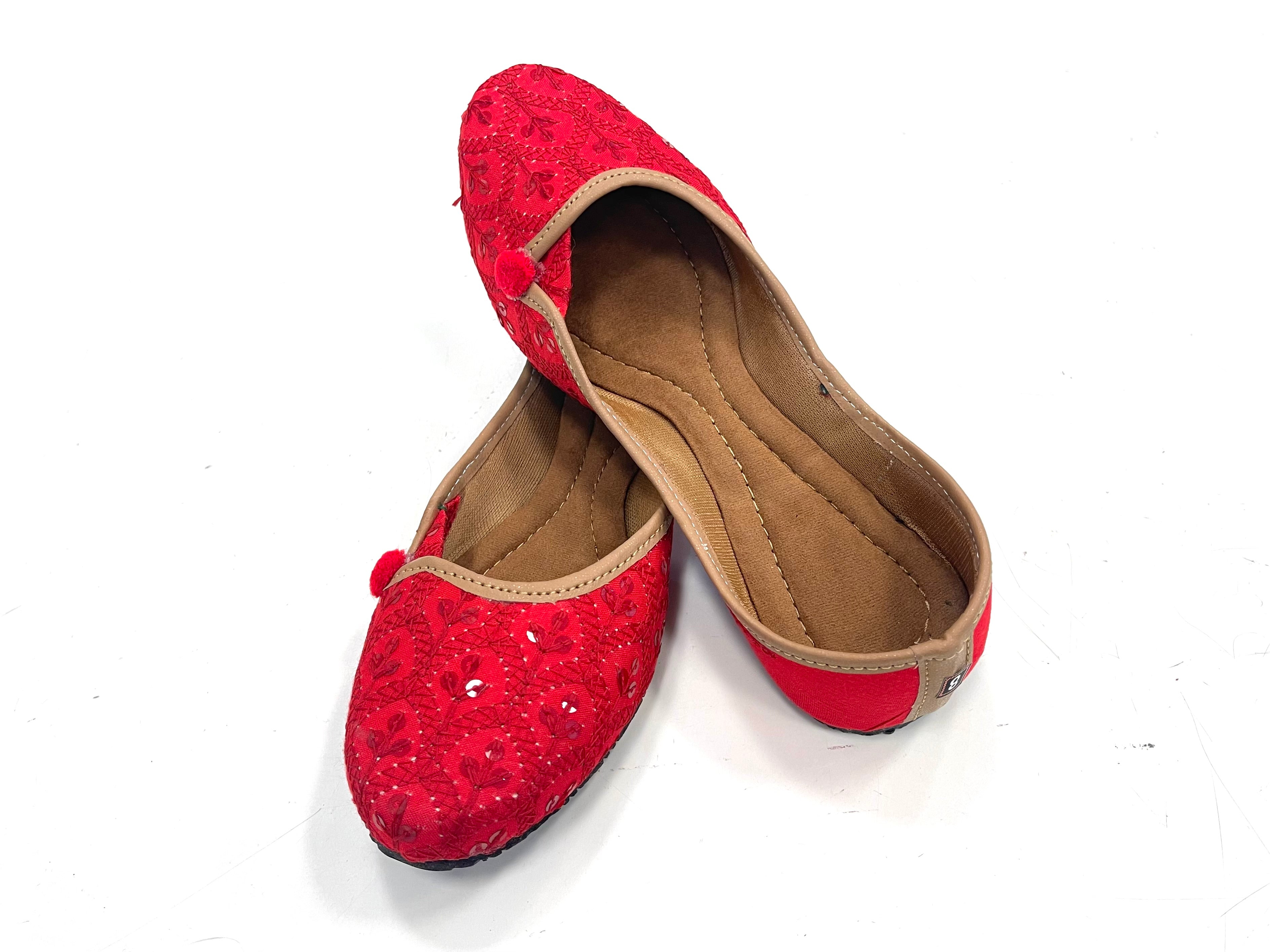 Indian Ethnic Shoes, Women Mojaris, Back open Flat shoes