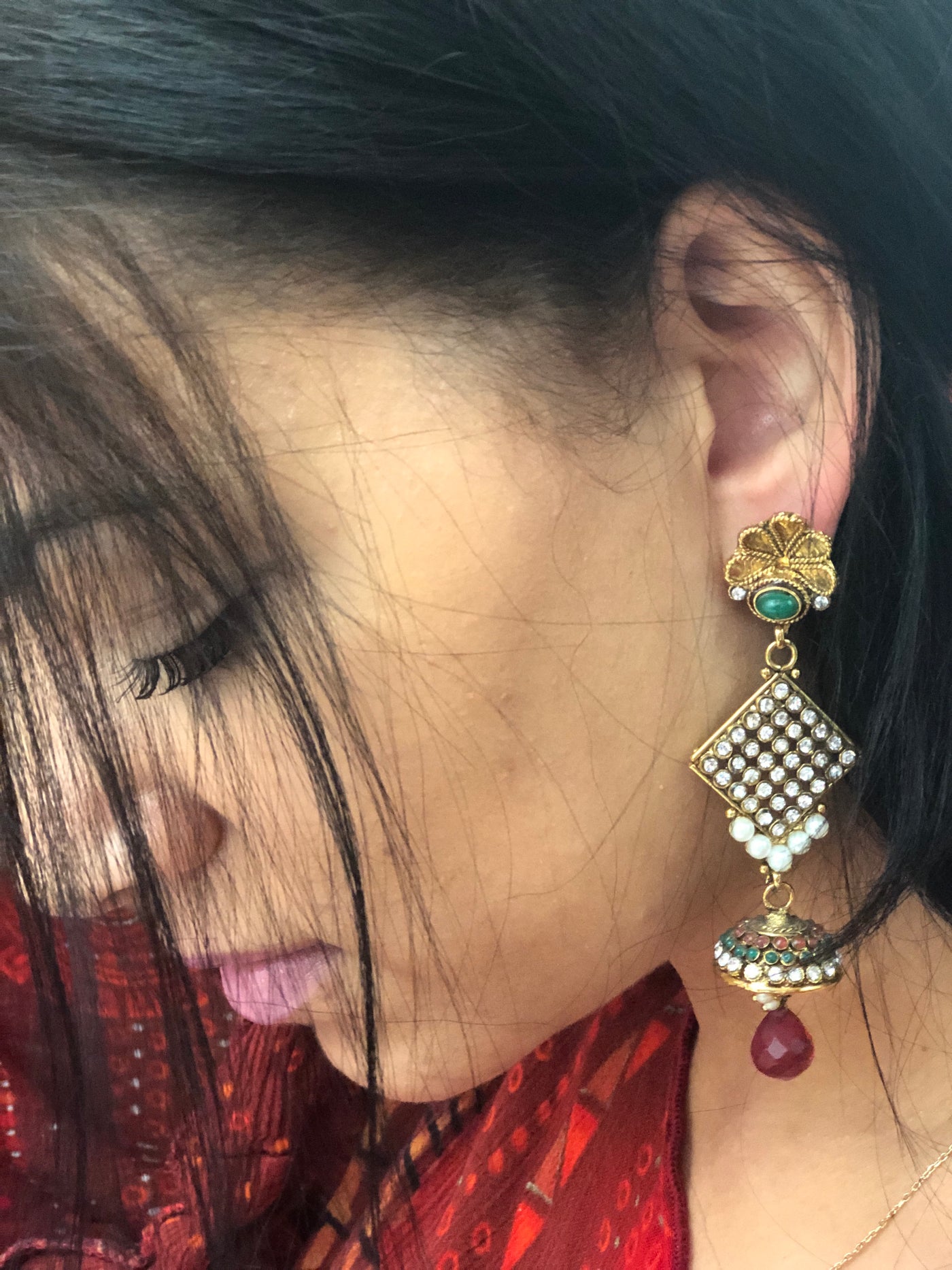 BERYUAN Pearl Neck Earrings Long Earrings for Women Girls India | Ubuy